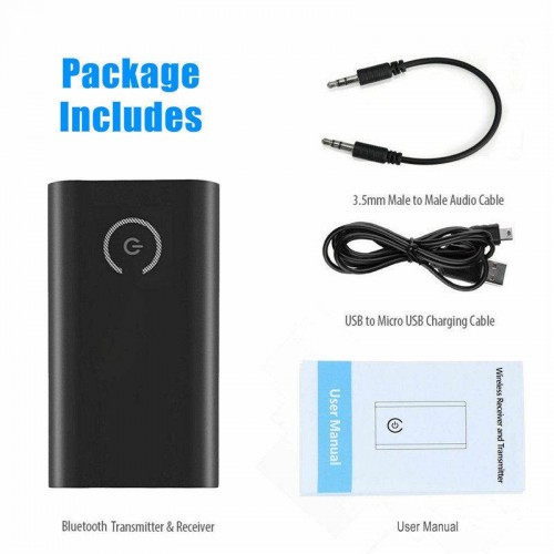 Wireless 2 in 1 Bluetooth 5.0 Transmitter & Receiver A2DP Audio 3.5mm Jack Aux Adapter
